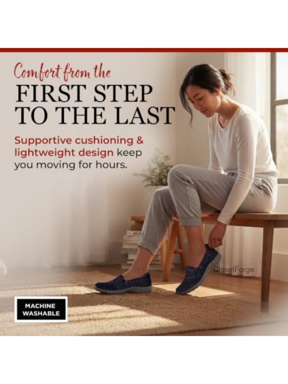 Slip-On Loafer with Air-Cooled Memory Foam, Machine Washable, Relaxed Fit - Picture 4 of 6